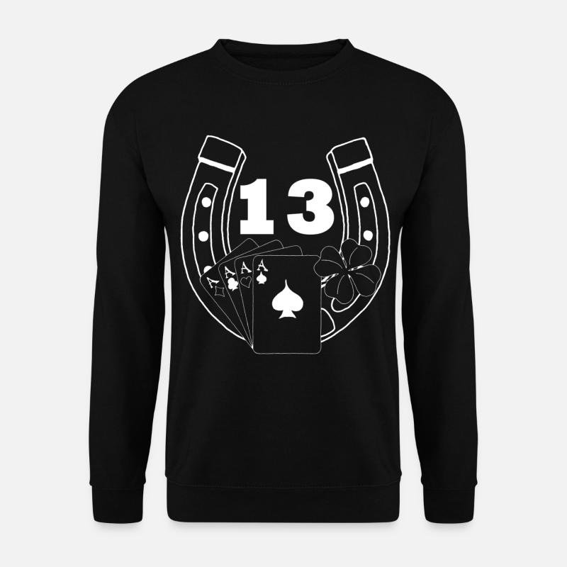 Glück (weiß) - Unisex Pullover - Schwarz