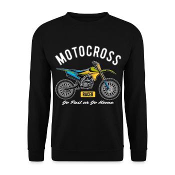 Motocross Racer! - Unisex Pullover - Schwarz - Vorne - Alina (178cm) & Michal (187cm)