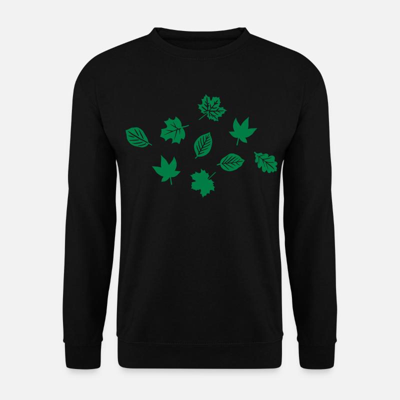 Grüne Blätter, einfärbbar - Unisex Pullover - Schwarz