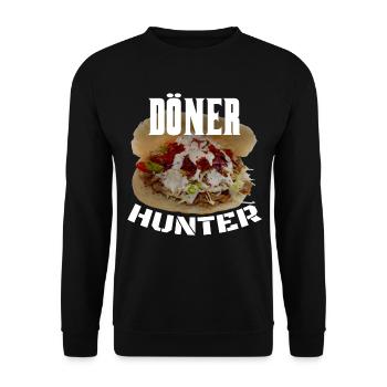 Doner kebab hunter - Unisex Sweatshirt - black - Front - Alina (178cm) & Michal (187cm)