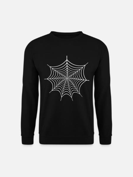 Geometrisches Spinnenweb Linienkunst - Unisex Pullover - Schwarz