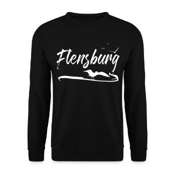 Flensburg Seagull - Unisex Sweatshirt - black - Front - Alina (178cm) & Michal (187cm)