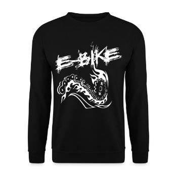 E-bike rider - Unisex Sweatshirt - black - Front - Alina (178cm) & Michal (187cm)