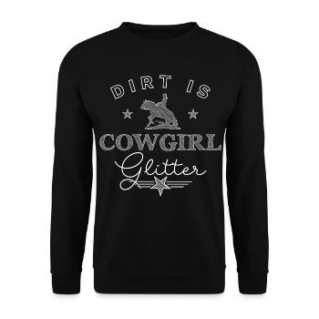 Dirt is Cowgirlglitter - White Edition - Unisex Pullover - Schwarz - Vorne - Alina (178cm) & Michal (187cm)