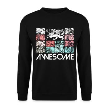 Awesome Rostock - Unisex Pullover - Schwarz - Vorne - Alina (178cm) & Michal (187cm)