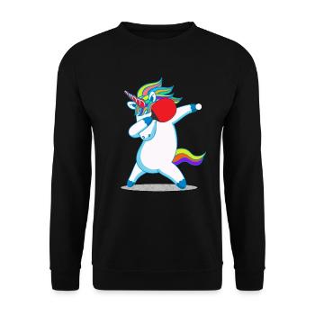 Table tennis unicorn dabbing unicorn horse gift - Unisex Sweatshirt - black - Front - Alina (178cm) & Michal (187cm)