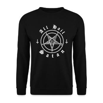 All Hail Satan - Unisex Sweatshirt - black - Front - Alina (178cm) & Michal (187cm)