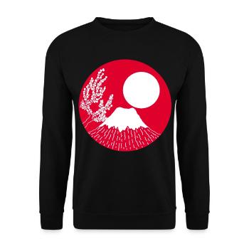 Mount Fuji Manga - Unisex Pullover - Schwarz - Vorne - Alina (178cm) & Michal (187cm)