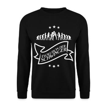 Schwinger Schwingen Evolution T-Shirt Design - Unisex Pullover - Schwarz - Vorne - Alina (178cm) & Michal (187cm)