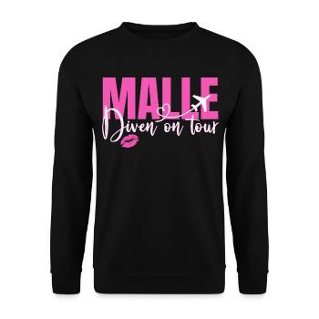 Mallorca Sprüche Malle Diven On Tour Urlaub Party - Unisex Pullover - Schwarz - Vorne - Alina (178cm) & Michal (187cm)