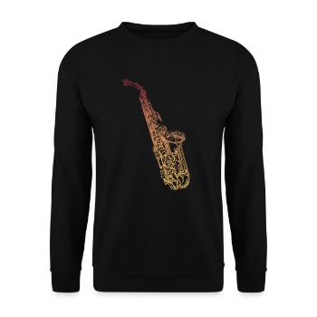 Tenor saxophone - Unisex Sweatshirt - black - Front - Alina (178cm) & Michal (187cm)