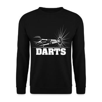 Darts Dart Player Arrows Illustration Bar Sports - Unisex Sweatshirt - black - Front - Alina (178cm) & Michal (187cm)