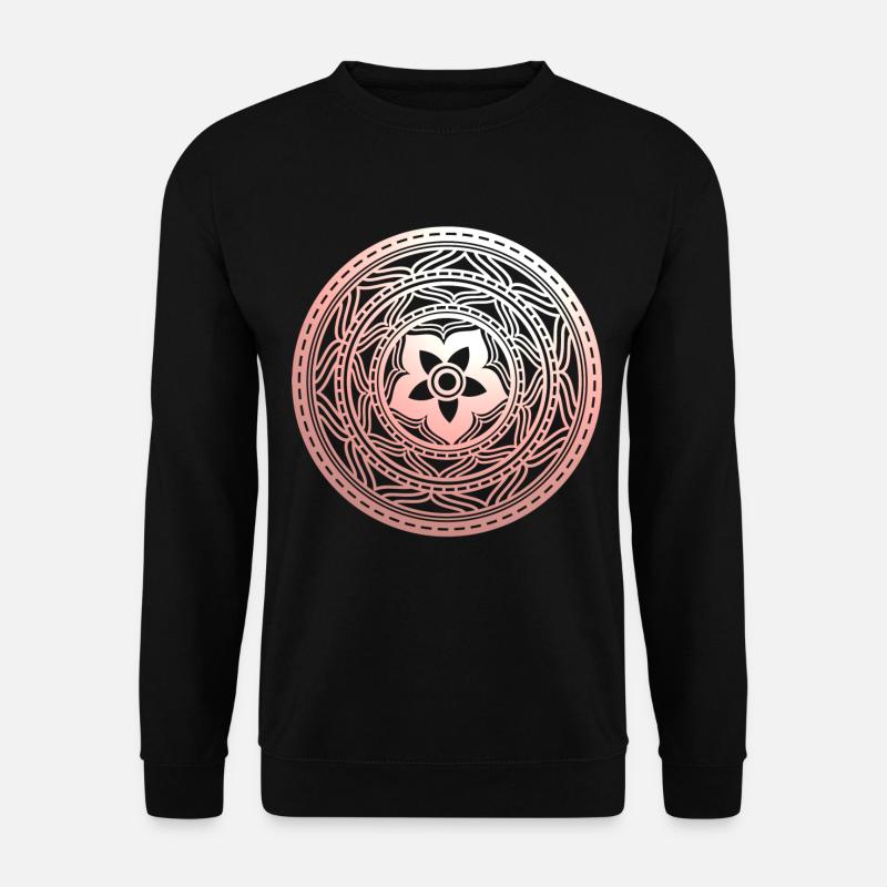 Pastellflorales Mandala-Muster - Unisex Pullover - Schwarz