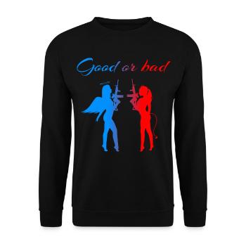 ange Démon - Sweat-shirt Unisexe - noir - Devant - Alina (178cm) & Michal (187cm)