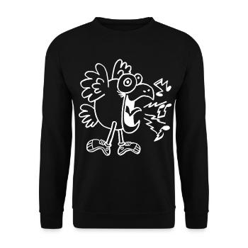 Oiseau fou blanc - Sweat-shirt Unisexe - noir - Devant - Alina (178cm) & Michal (187cm)