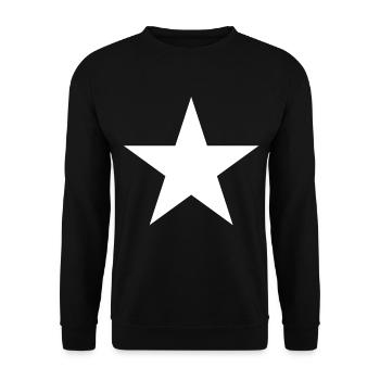 weißer Stern, white star  - Unisex Pullover - Schwarz - Vorne - Alina (178cm) & Michal (187cm)