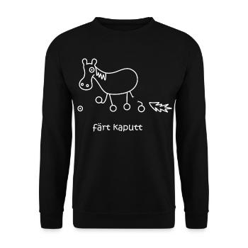 färt kaputt, kaputtes Pferd, lustiges Pferd, krank - Unisex Pullover - Schwarz - Vorne - Alina (178cm) & Michal (187cm)