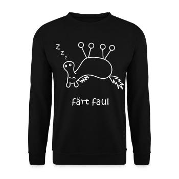 färt faul, faules Pferd, Pferd mit Rädern schläft - Unisex Pullover - Schwarz - Vorne - Alina (178cm) & Michal (187cm)