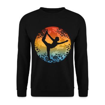 Pilates Yoga - Unisex Pullover - Schwarz - Vorne - Alina (178cm) & Michal (187cm)