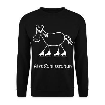 färt schlittschuh, Pferd, eislaufen, Wintersport - Unisex Pullover - Schwarz - Vorne - Alina (178cm) & Michal (187cm)
