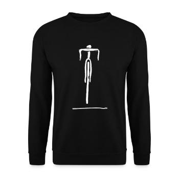 bike minimal fahrrad illu kunst rennrad cycle fun - Unisex Pullover - Schwarz - Vorne - Alina (178cm) & Michal (187cm)