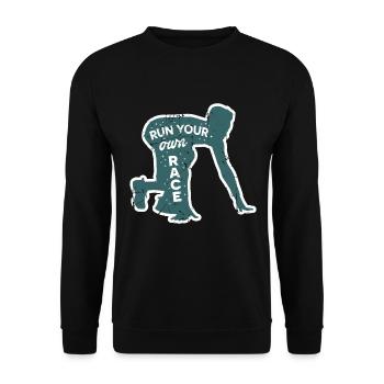 Runner motivation - Unisex Sweatshirt - black - Front - Alina (178cm) & Michal (187cm)