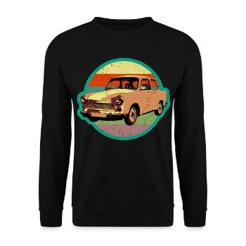 Cool Trabbi DDR retro design in used look - Unisex Sweatshirt - black - Front - Alina (178cm) & Michal (187cm)