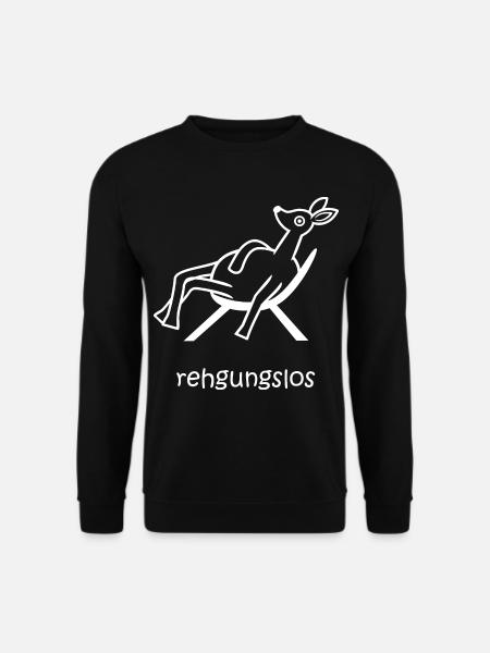 rehgungslos, regungslos, faul Urlaub, lustiges Reh - Unisex Pullover - Schwarz