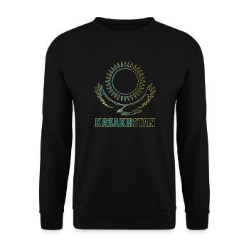 Kazakhstan steppe eagle gift - Unisex Sweatshirt - black - Front - Alina (178cm) & Michal (187cm)