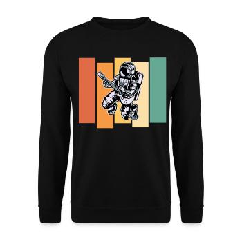 Cadeau rock and roll d'astronaute guitariste - Sweat-shirt Unisexe - noir - Devant - Alina (178cm) & Michal (187cm)