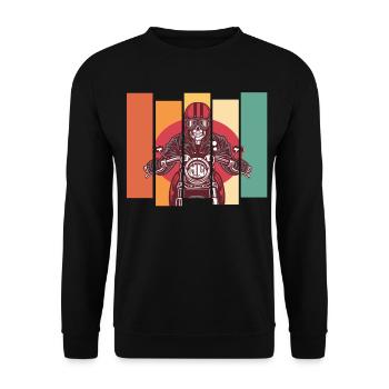 Motorcycle vintage skull - Unisex Sweatshirt - black - Front - Alina (178cm) & Michal (187cm)