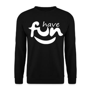 Lustig, Hab Spaß - Unisex Pullover - Schwarz - Vorne - Alina (178cm) & Michal (187cm)
