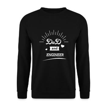 Papa und Ingenieur, Bestes Geschenk für Ingenieur Papa - Unisex Pullover - Schwarz - Vorne - Alina (178cm) & Michal (187cm)