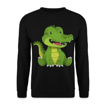 Krokodil - Unisex Pullover - Schwarz - Vorne - Alina (178cm) & Michal (187cm)