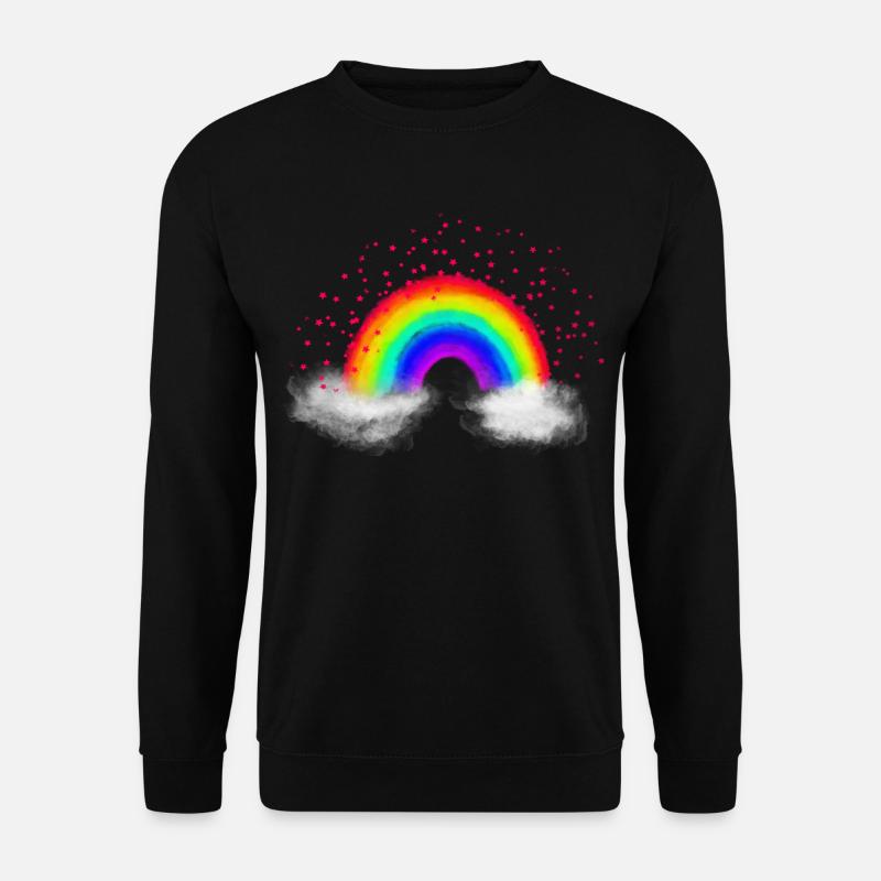 Regenbogen Wolken - Unisex Pullover - Schwarz