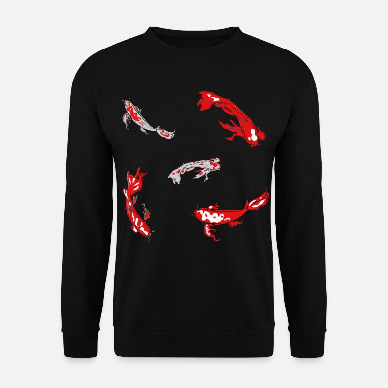 karpfen rot fische kois japan muster abstrakt art - Unisex Pullover - Schwarz