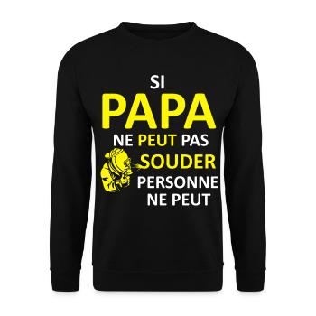 Papa peut souder - Sweat-shirt Unisexe - noir - Devant - Alina (178cm) & Michal (187cm)