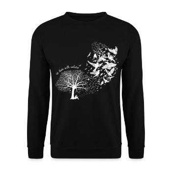 amoureux de la nature - résonance - blanc - Sweat-shirt Unisexe - noir - Devant - Alina (178cm) & Michal (187cm)