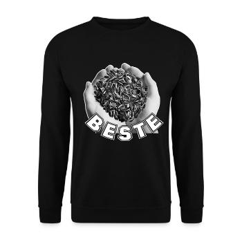 Sonnenblumenkerne Beste - Unisex Pullover - Schwarz - Vorne - Alina (178cm) & Michal (187cm)