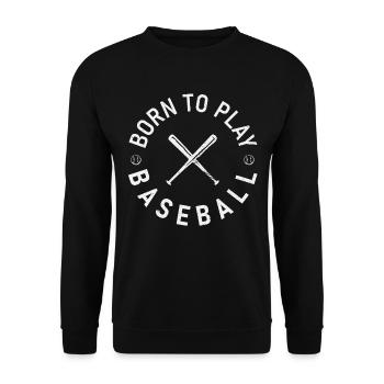 Né pour le logo du baseball - Sweat-shirt Unisexe - noir - Devant - Alina (178cm) & Michal (187cm)