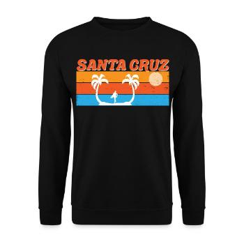 Santa Cruz Surf Rétro Coucher de soleil - Sweat-shirt Unisexe - noir - Devant - Alina (178cm) & Michal (187cm)
