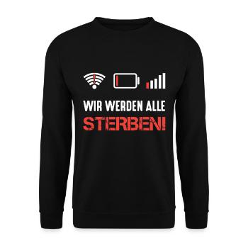 Kein Internet - Unisex Pullover - Schwarz - Vorne - Alina (178cm) & Michal (187cm)