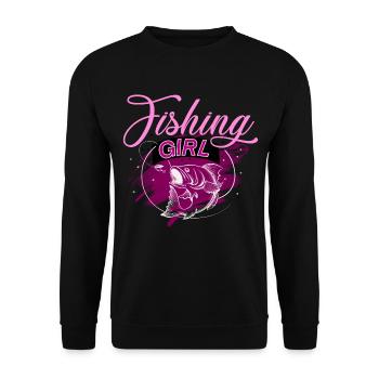 Pêcheur, pêche, pêcheur - Sweat-shirt Unisexe - noir - Devant - Alina (178cm) & Michal (187cm)