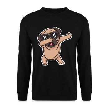 Dab Dabbing Pug Dog Chien Danse Tendance Tendance - Sweat-shirt Unisexe - noir - Devant - Alina (178cm) & Michal (187cm)