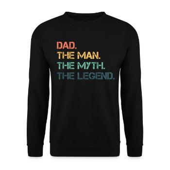 Dad The Man The Myth The Legend Father's Day - Sweat-shirt Unisexe - noir - Devant - Alina (178cm) & Michal (187cm)