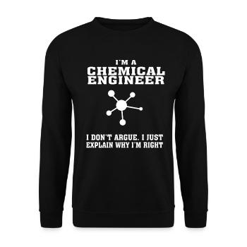 Best-seller ingénieur chimiste Tshirt, citation drôle - Sweat-shirt Unisexe - noir - Devant - Alina (178cm) & Michal (187cm)
