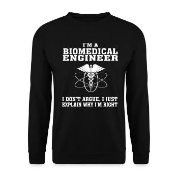 Best-seller Ingénieur biomédical Tshirt, Keep Calm - Sweat-shirt Unisexe - noir - Devant - Alina (178cm) & Michal (187cm)