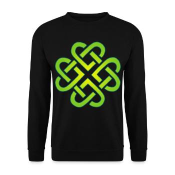 Vierblättriges Kleeblatt und Herzen - Unisex Pullover - Schwarz - Vorne - Alina (178cm) & Michal (187cm)