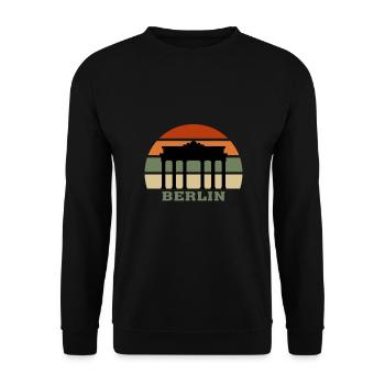 Berlin City Skyline Deutschland Wahrzeichen - Unisex Pullover - Schwarz - Vorne - Alina (178cm) & Michal (187cm)