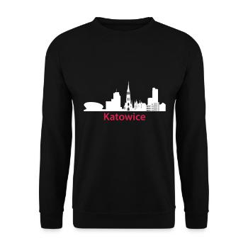 Katowice Poland Capital City Skyline Katowice Pols - Unisex Sweatshirt - black - Front - Alina (178cm) & Michal (187cm)